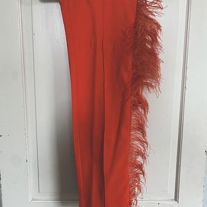 Single Leg Feather Lined Statement Trousers